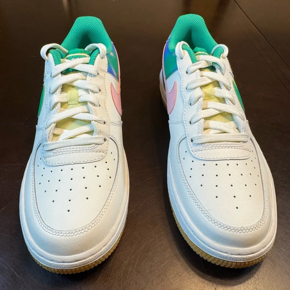 New Nike Air Force 1 Leather Sneaker Pink White Size US 6.5Y